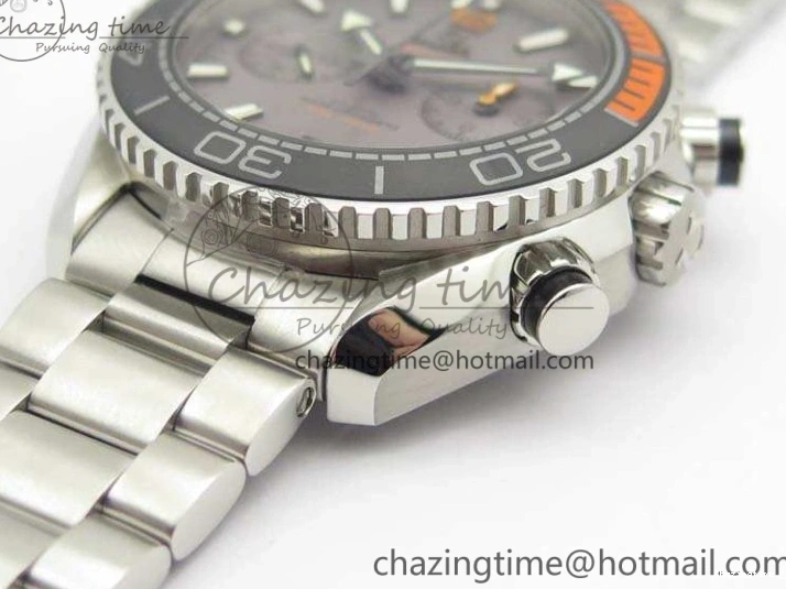 0218 Planet Ocean Master Chrono SS OM 1:1 Best Edition Gray Dial On SS Bracelet A9900 V Efficient 8116